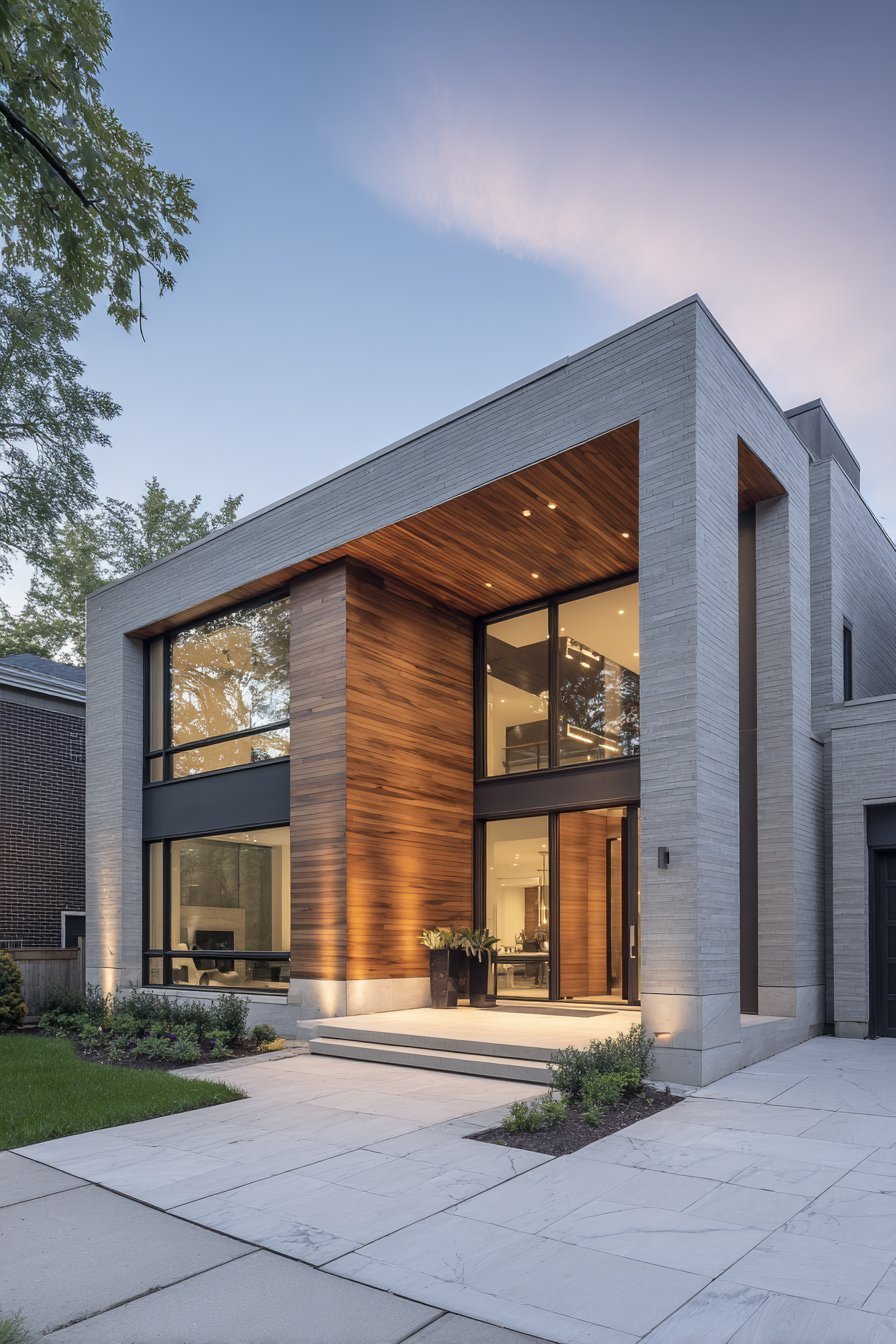 Modern Horizontal Lines with Charcoal Grey Siding