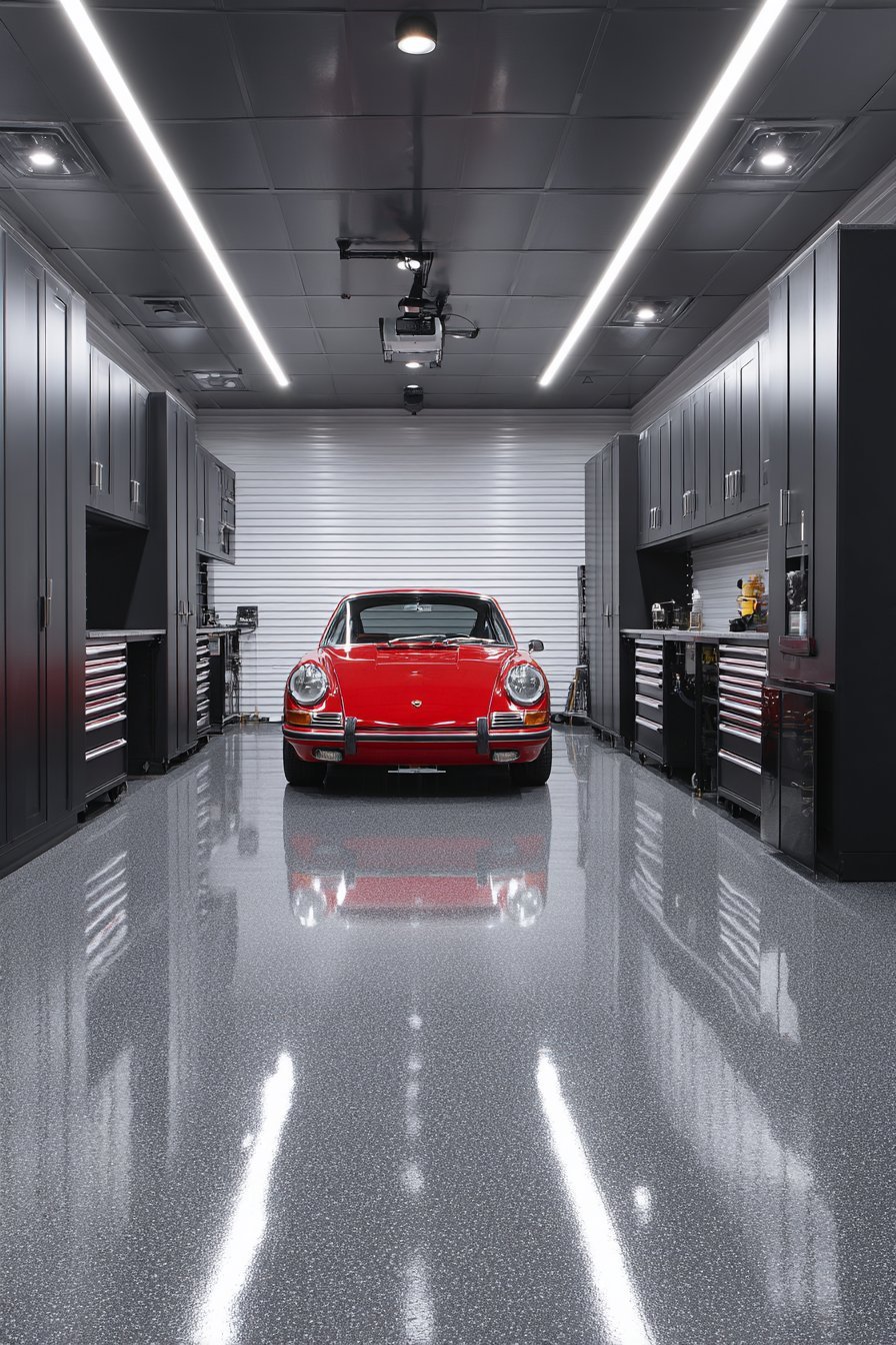 Modern Charcoal Grey Epoxy Floor Showcase