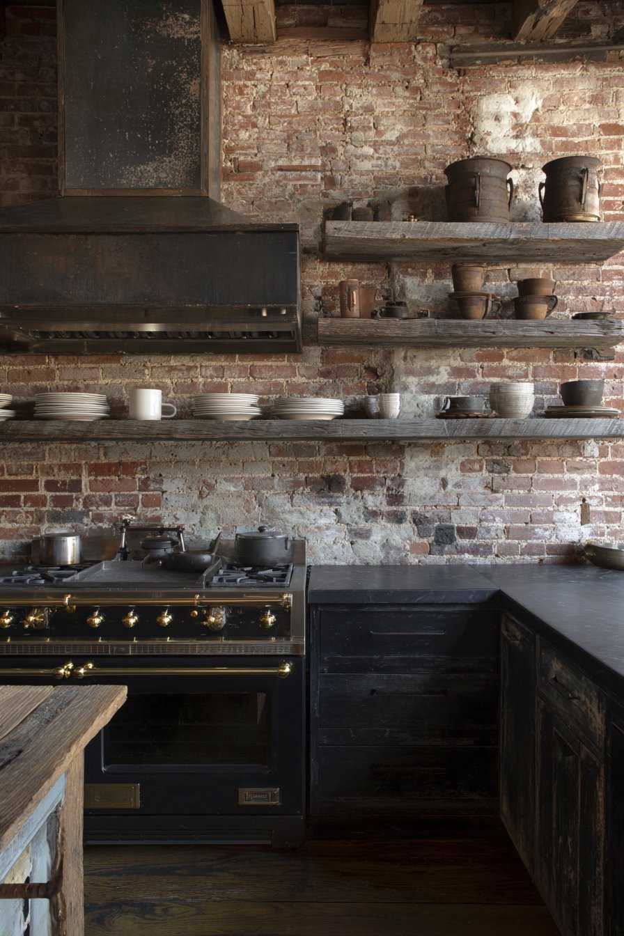 Reclaimed Red Clay Brick Accent Wall