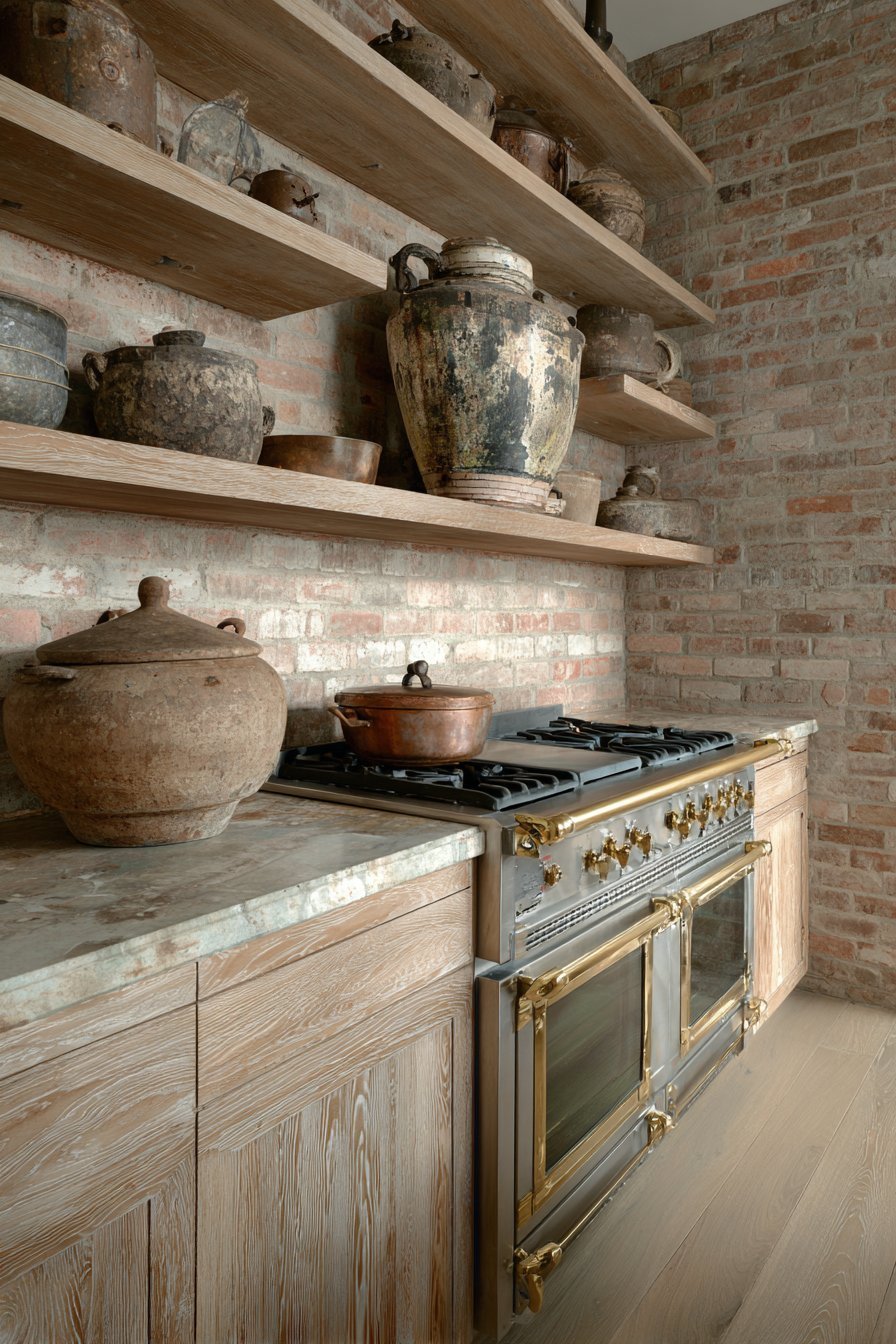 Reclaimed Red Clay Brick Accent Wall
