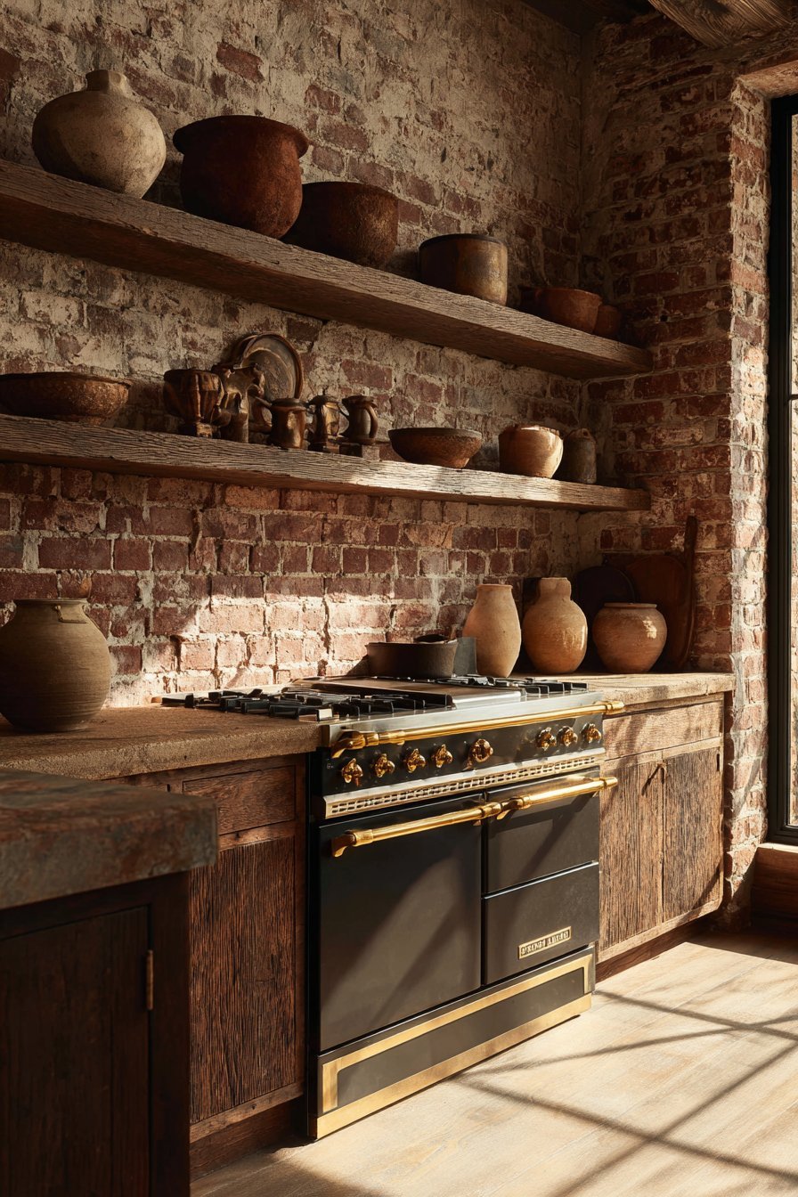 Reclaimed Red Clay Brick Accent Wall