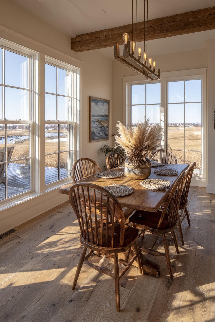 Solid Oak Trestle Dining Table