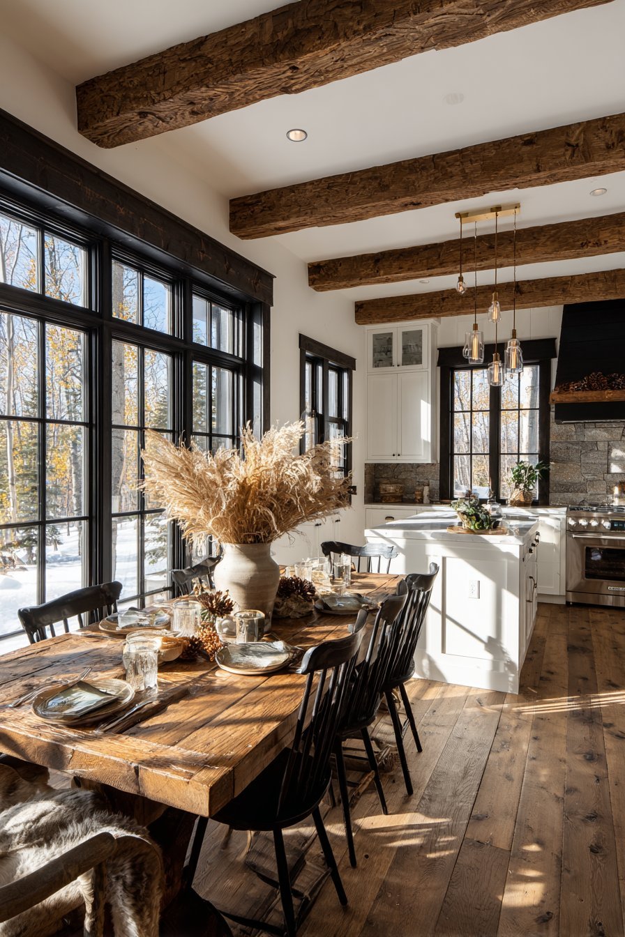 Solid Oak Trestle Dining Table