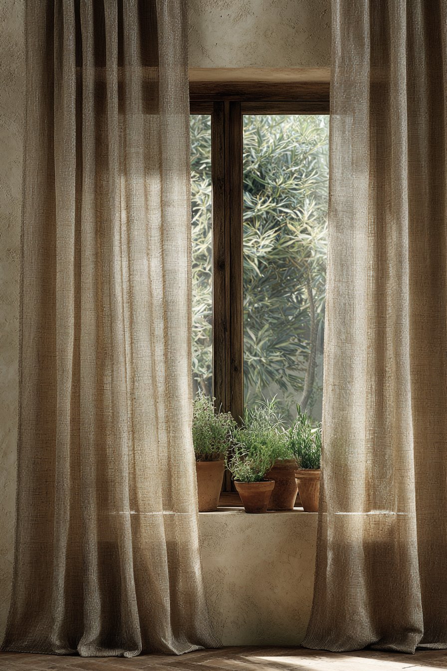 Natural Linen Window Treatments