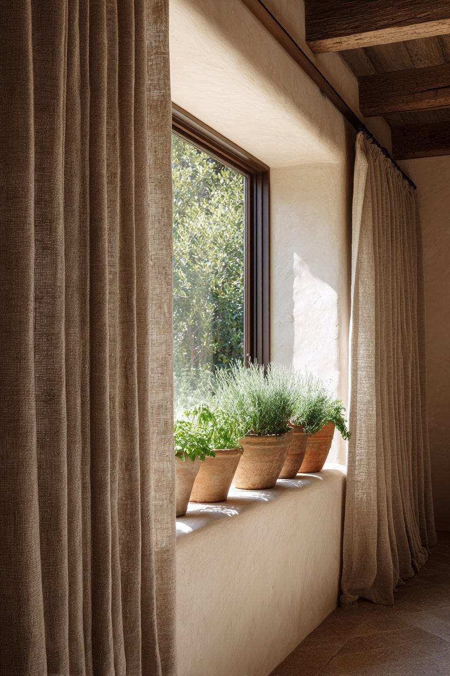 Natural Linen Window Treatments