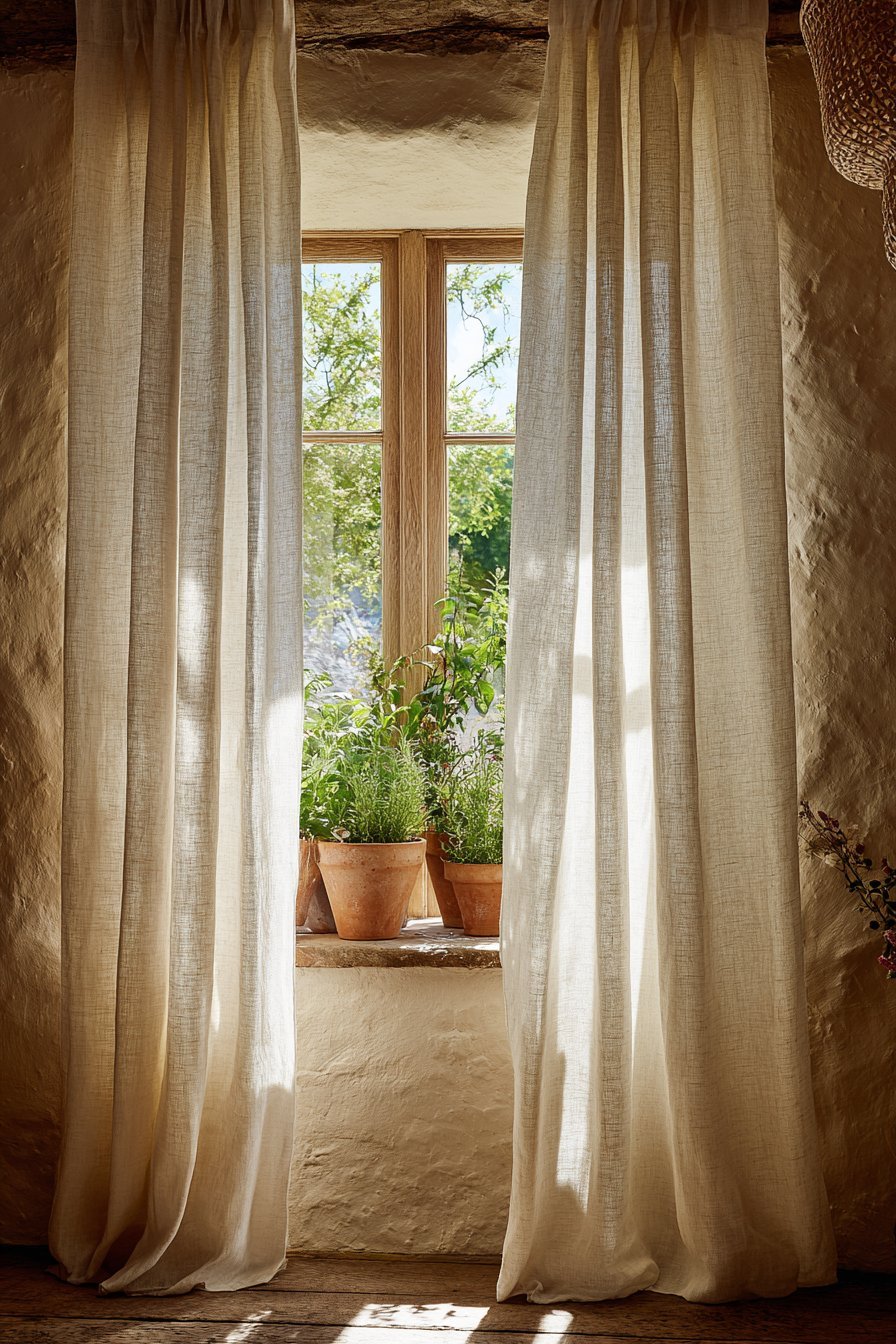 Natural Linen Window Treatments