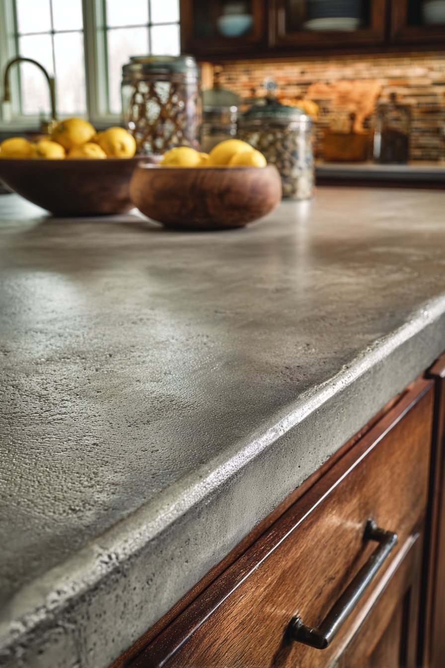 Warm Grey Concrete Countertops