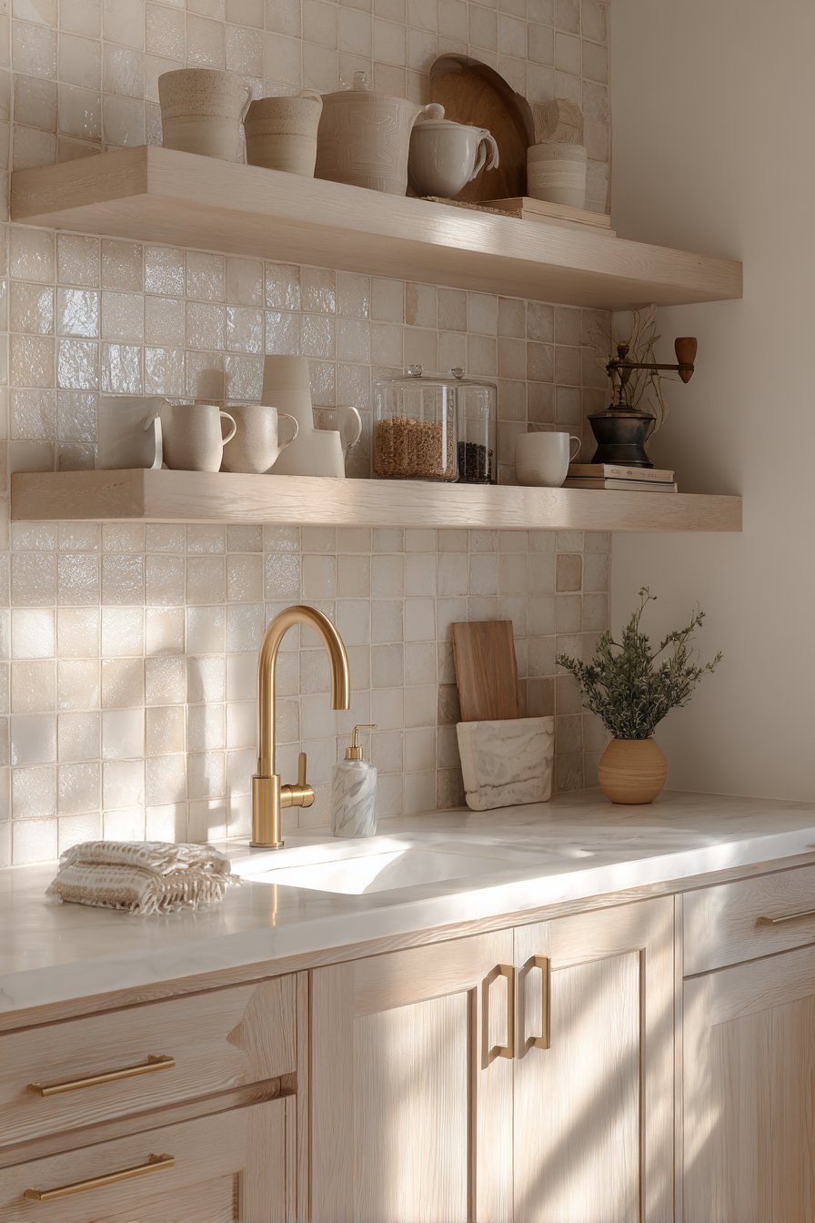Natural Maple Coffee Station