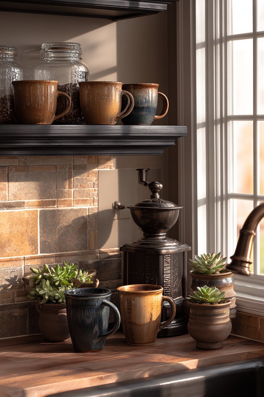 Natural Maple Coffee Station