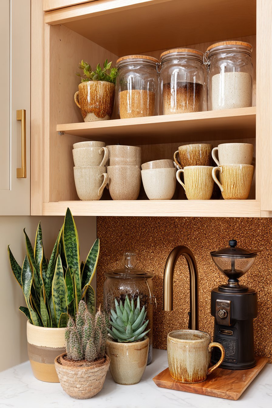 Natural Maple Coffee Station
