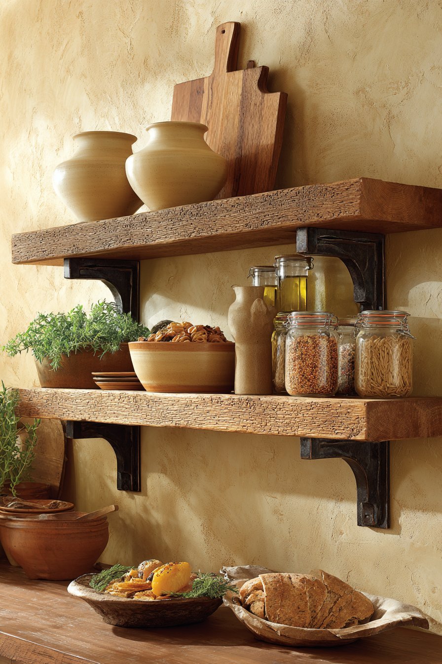Reclaimed Wood Open Shelving Display