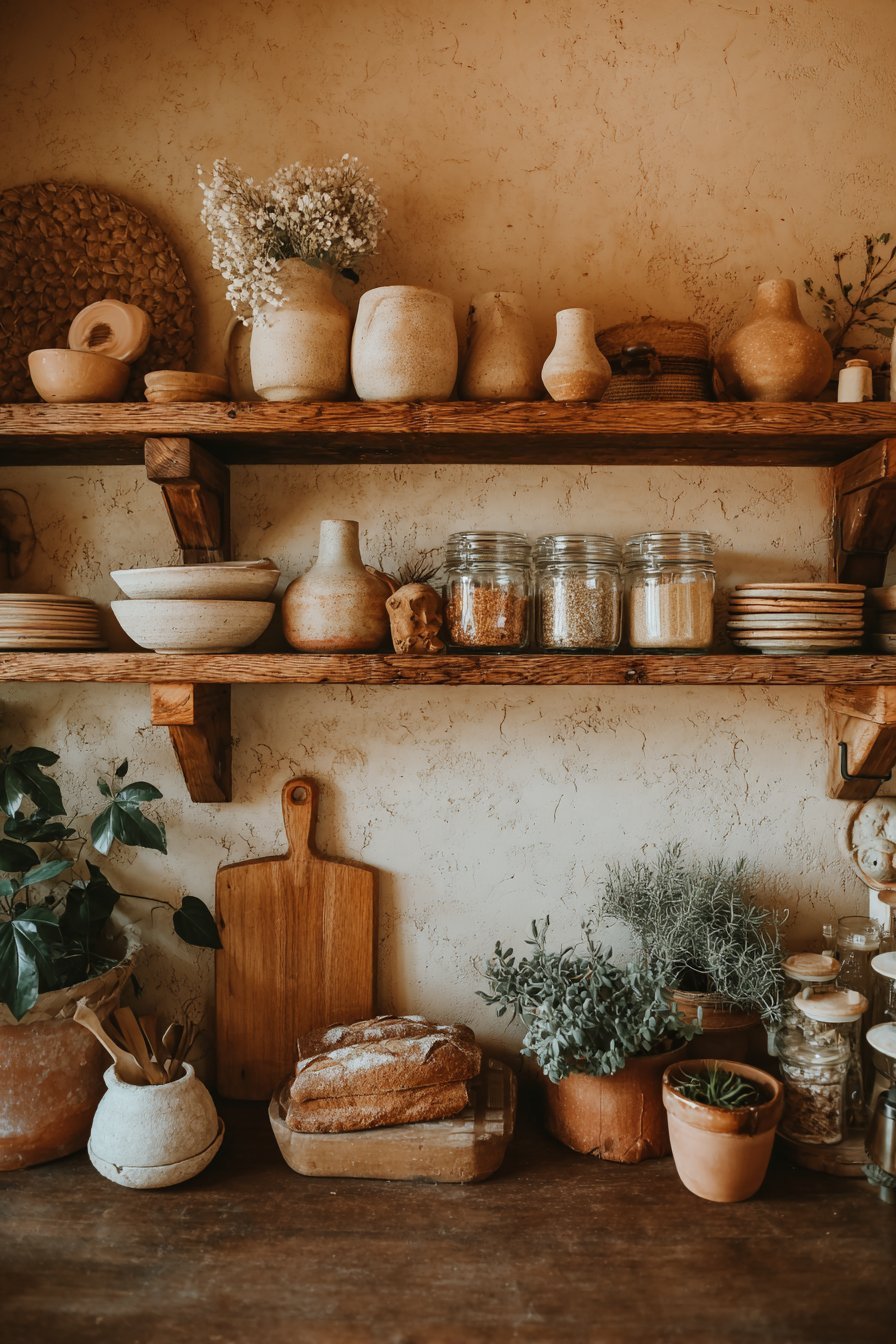 Reclaimed Wood Open Shelving Display