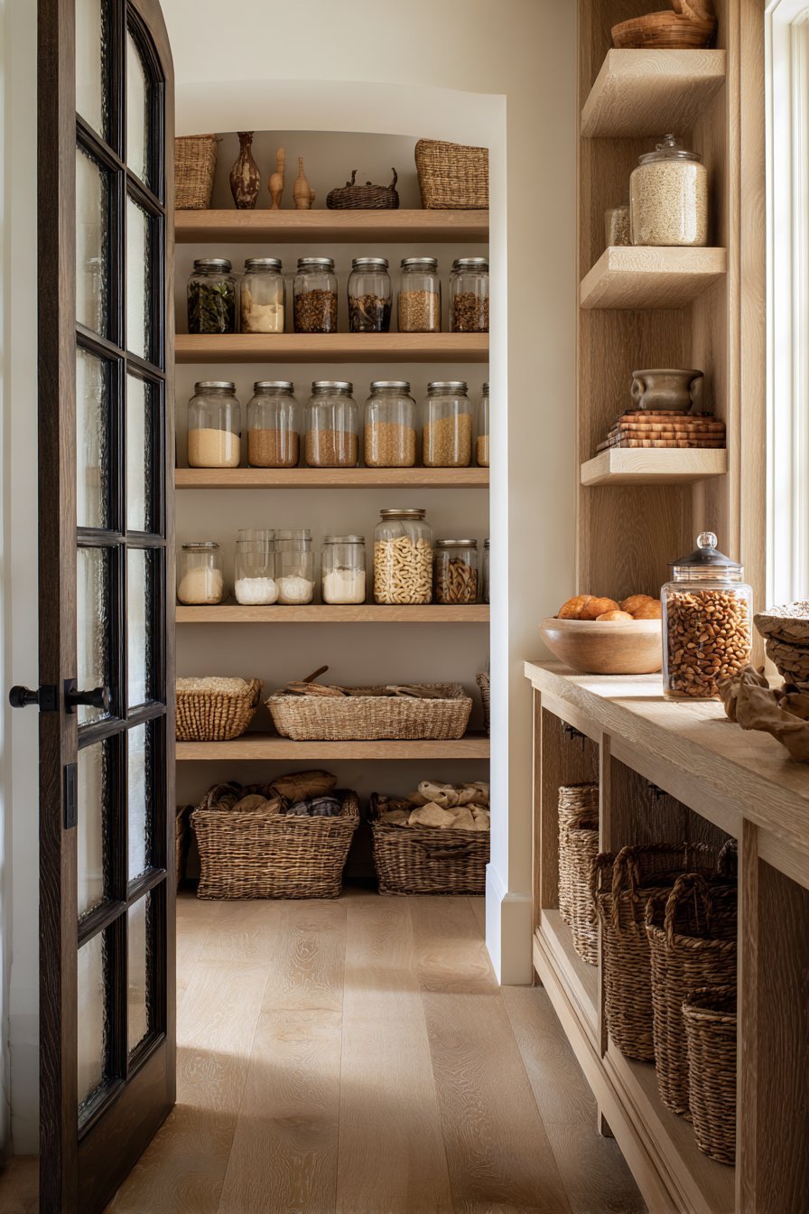 White Oak Pantry with Cork Flooring