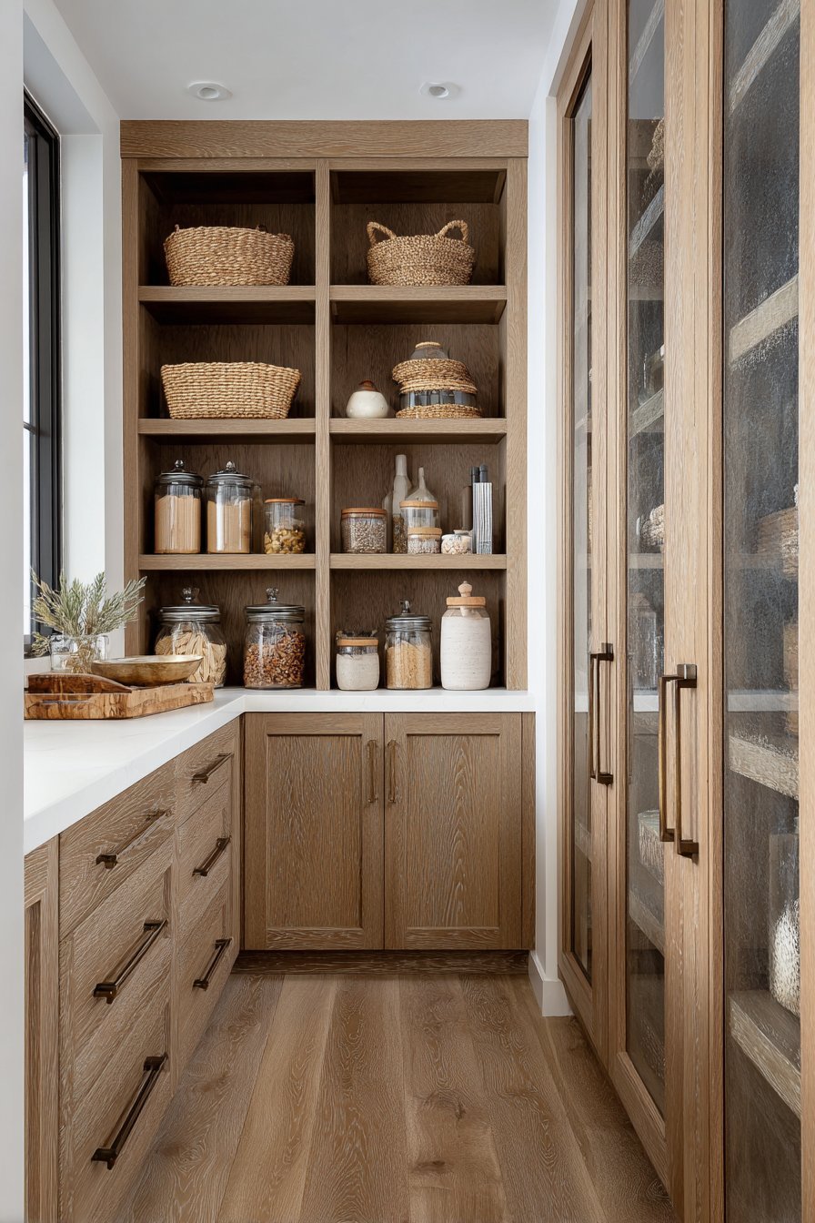 White Oak Pantry with Cork Flooring