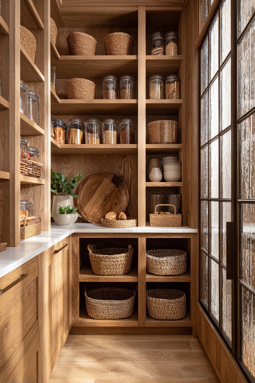 White Oak Pantry with Cork Flooring