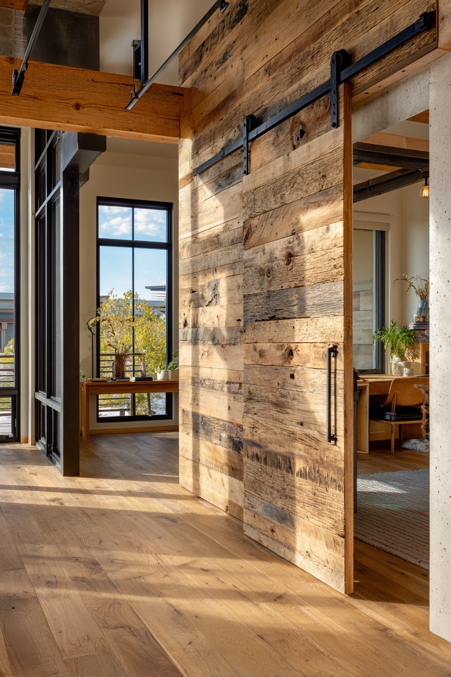 Rustic Reclaimed Wood Living Room Divider