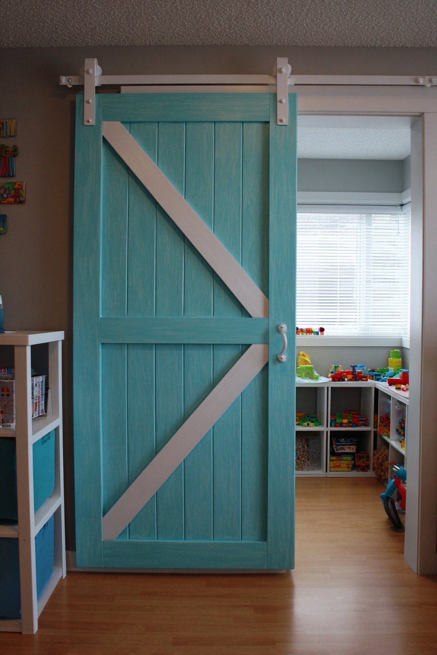 Turquoise Children's Playroom Door