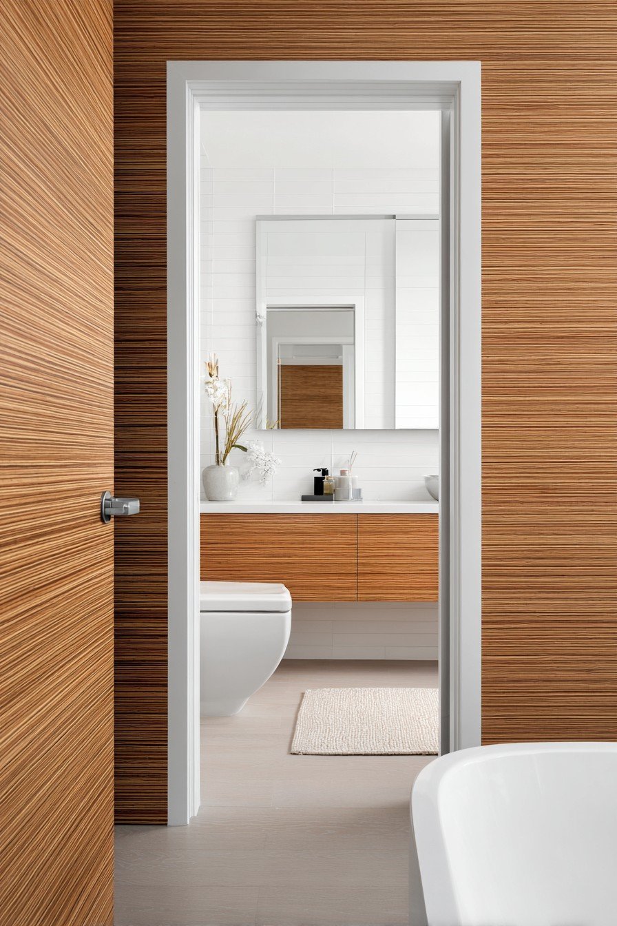 Spa-Inspired Natural Teak Door