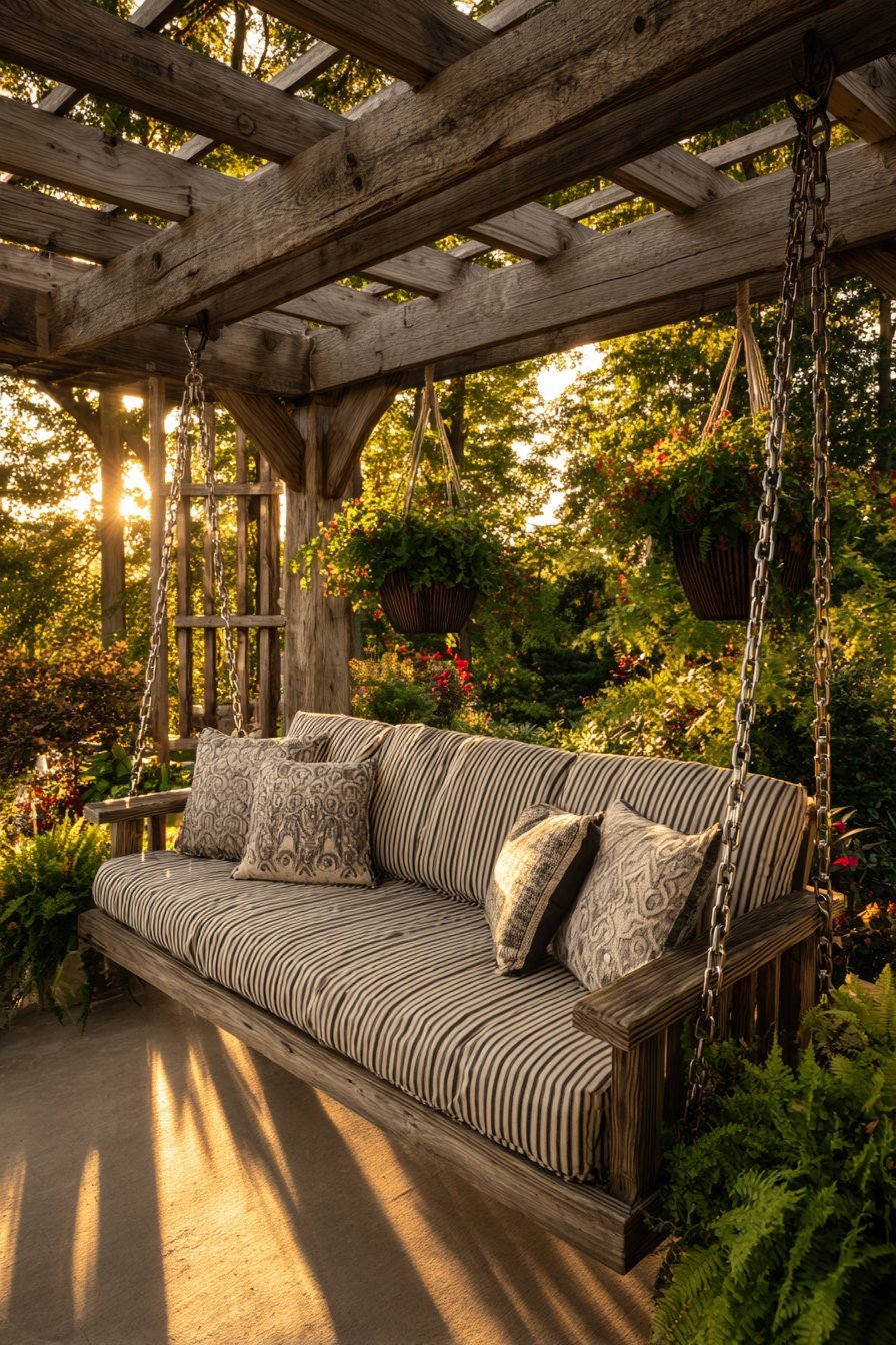 Pergola Swing Bench Relaxation Spot