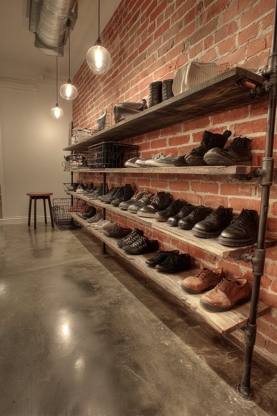 Industrial Loft Pipe Shelving Display
