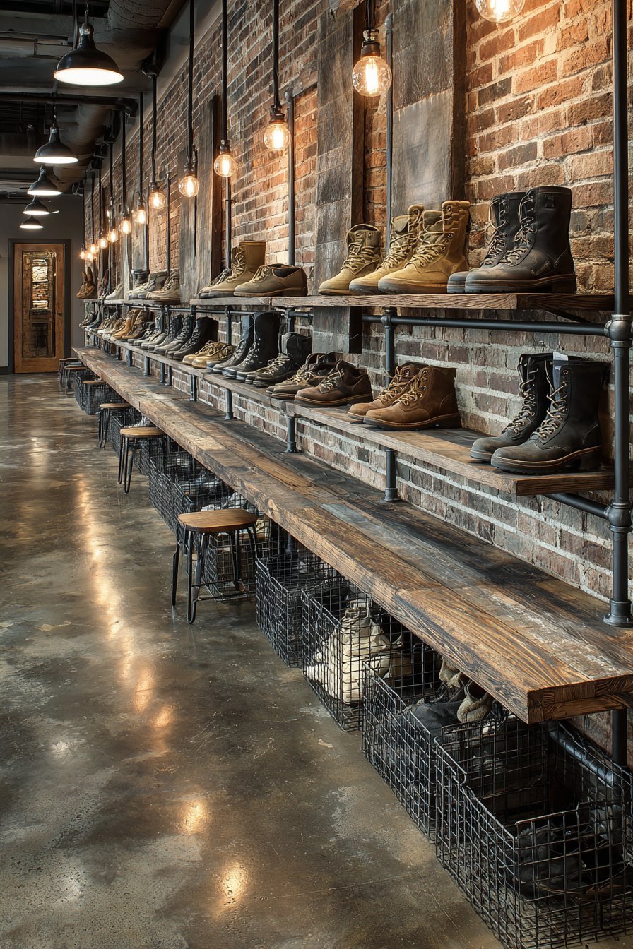 Industrial Loft Pipe Shelving Display