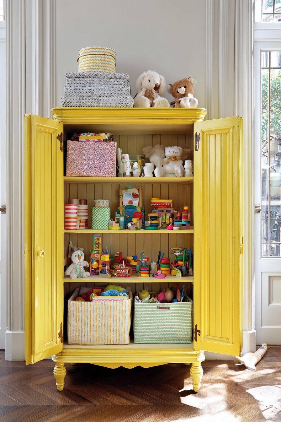 Converted Armoire Storage Solution