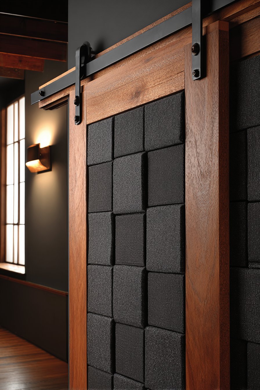 Acoustic Fabric Home Theater Door