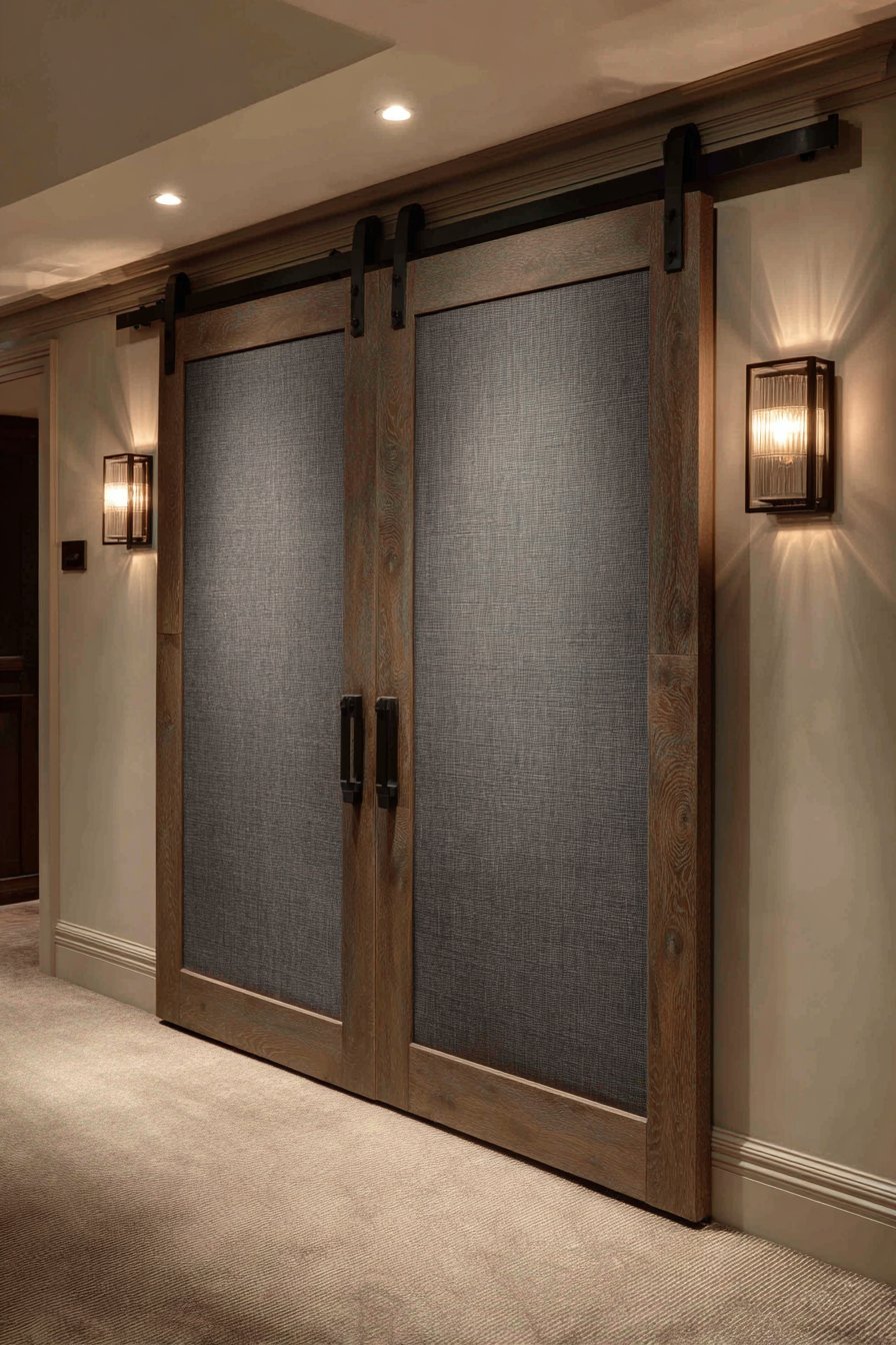 Acoustic Fabric Home Theater Door
