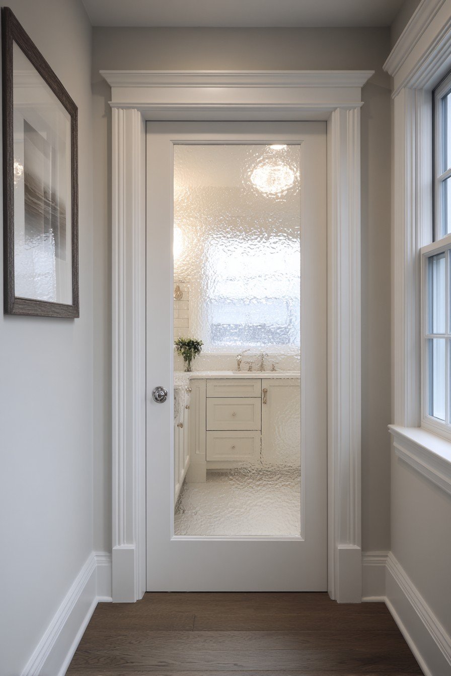 Vintage Milk Glass Panel Door