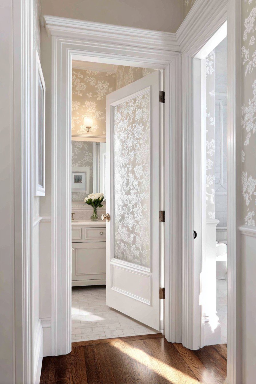 Vintage Milk Glass Panel Door