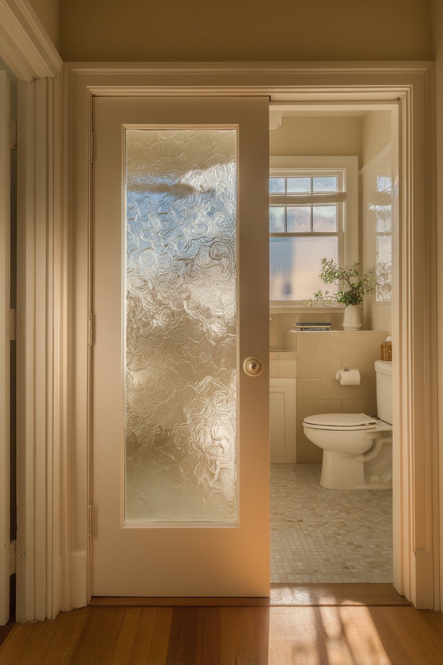 Vintage Milk Glass Panel Door