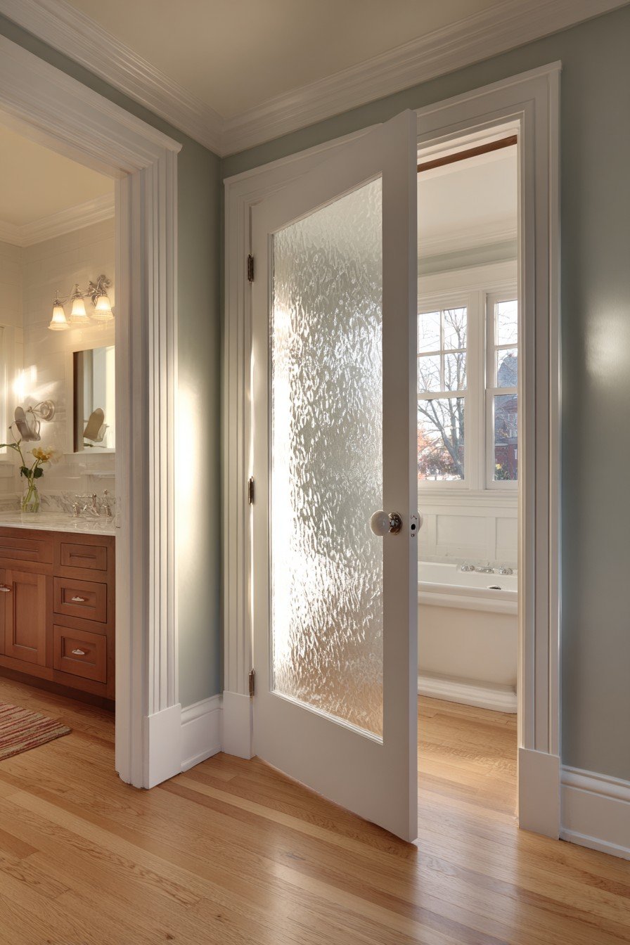 Vintage Milk Glass Panel Door