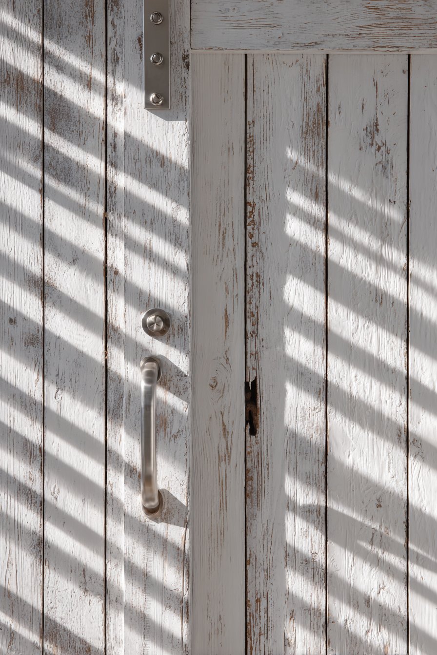 Whitewashed Coastal Slatted Door