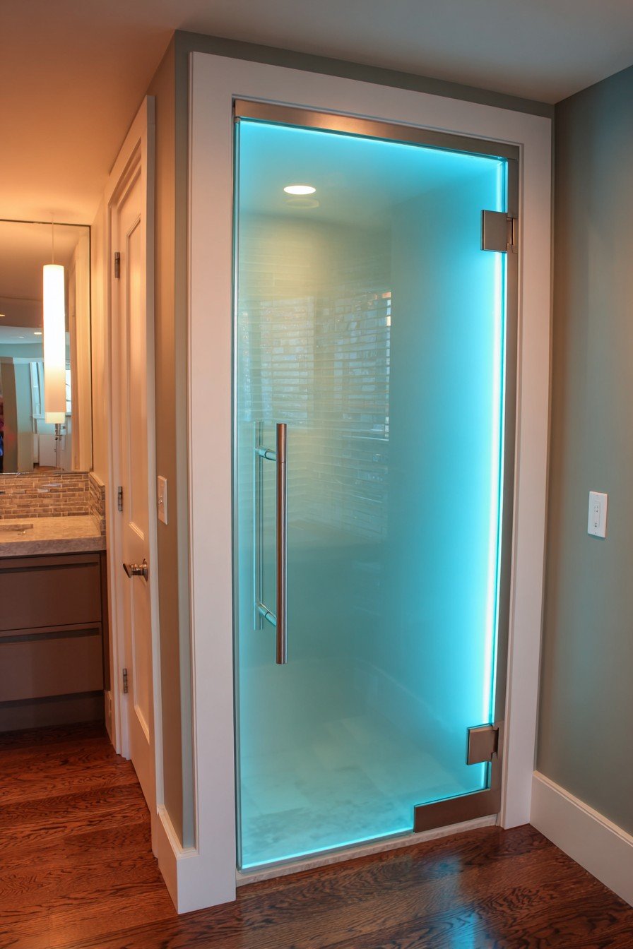 Contemporary LED-Lit Frosted Acrylic Door
