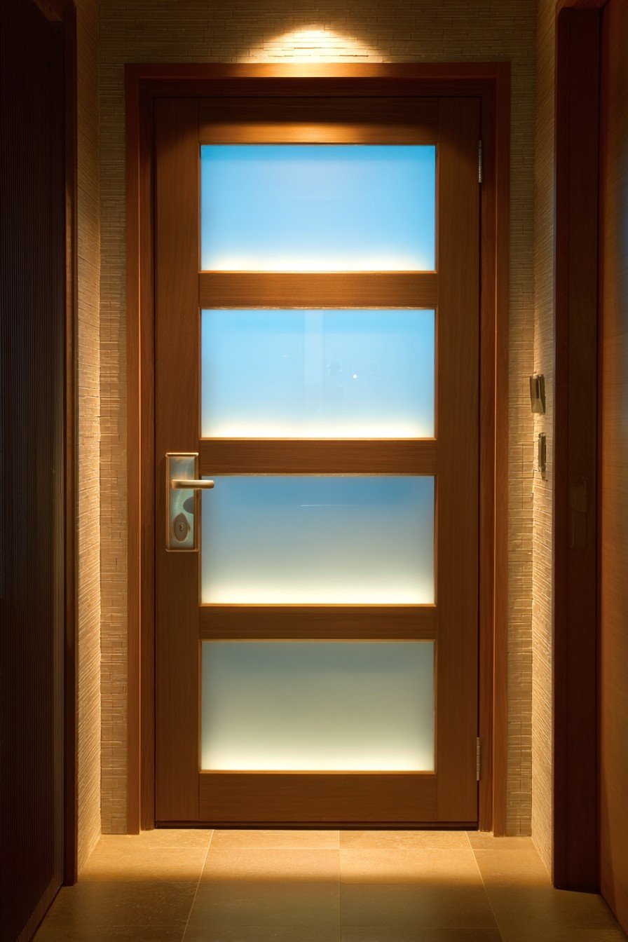 Contemporary LED-Lit Frosted Acrylic Door