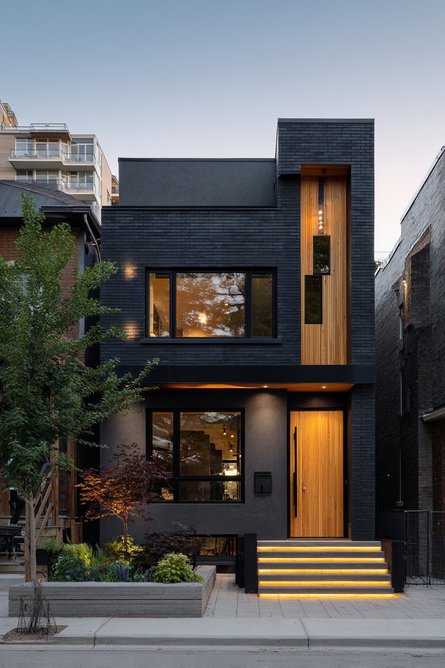 Contemporary Urban Townhouse with Black Brick
