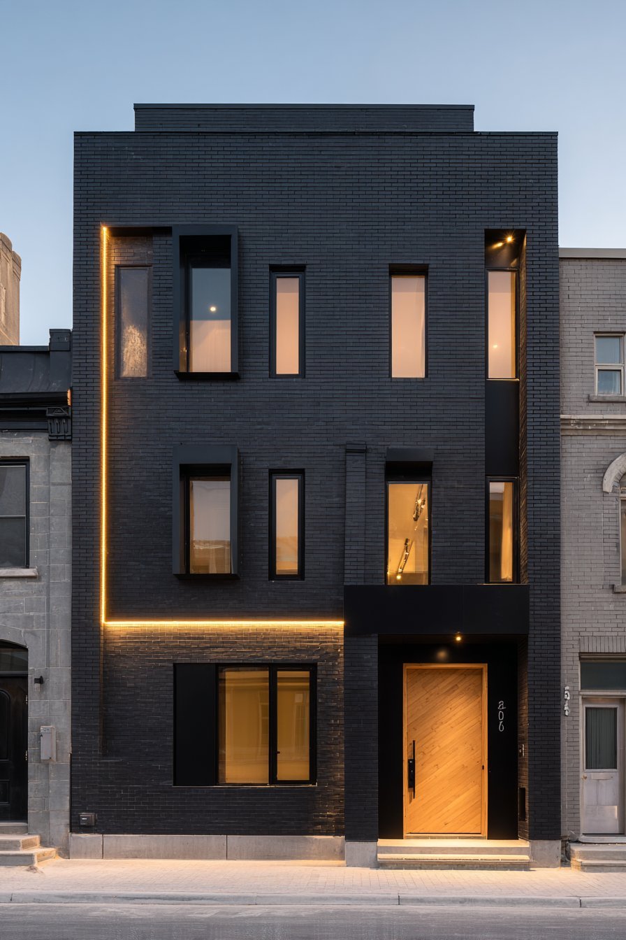 Contemporary Urban Townhouse with Black Brick