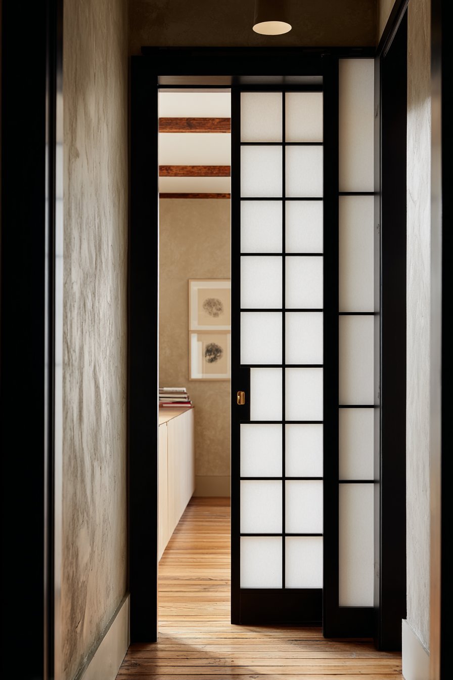  Japanese Shoji Door with Rice Paper Panels