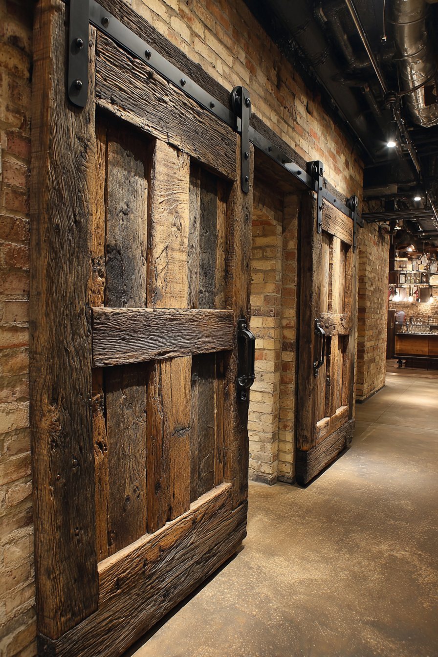 Massive Reclaimed Oak Industrial Loft Door