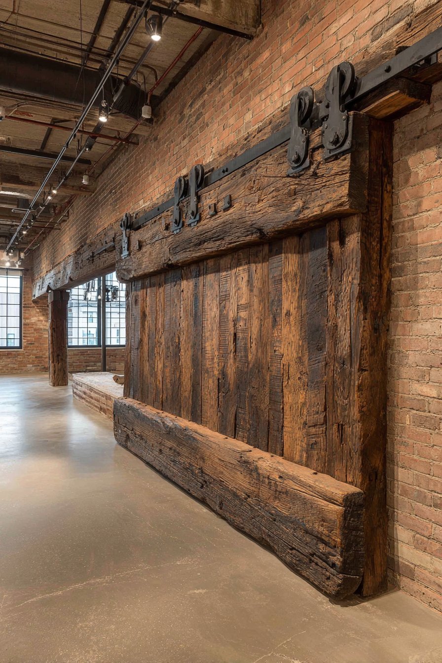 Massive Reclaimed Oak Industrial Loft Door