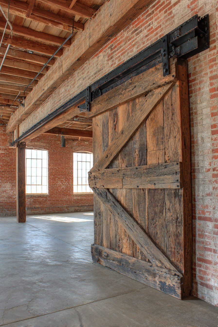 Massive Reclaimed Oak Industrial Loft Door
