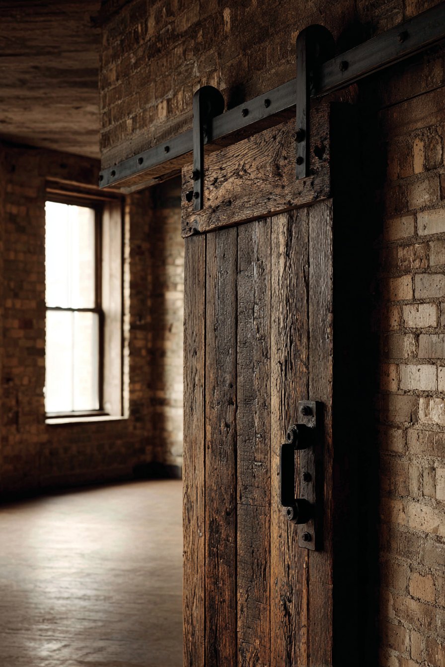 Massive Reclaimed Oak Industrial Loft Door