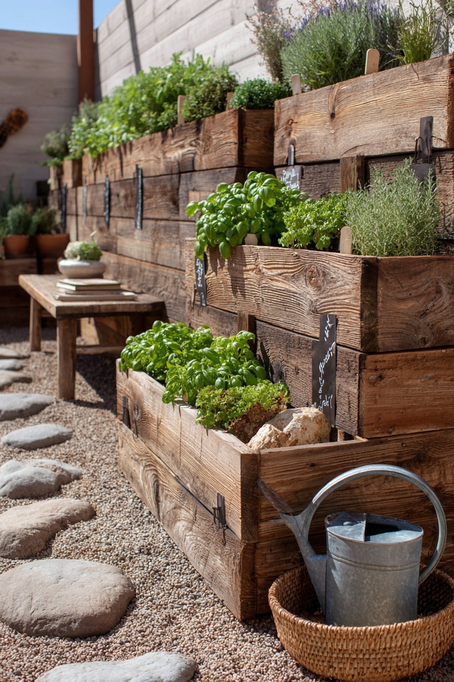 Tiered Cedar Herb Garden Workspace