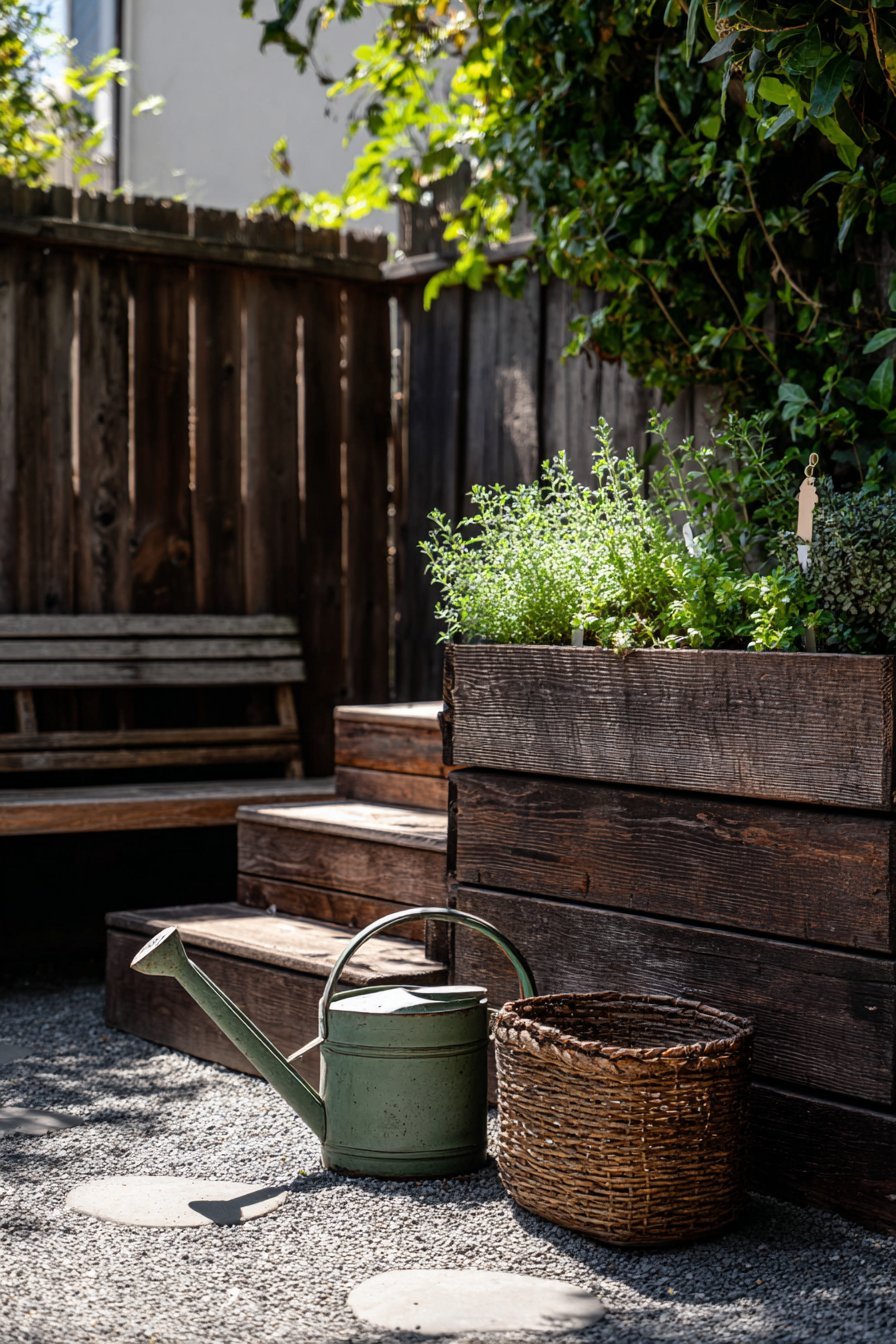 Tiered Cedar Herb Garden Workspace