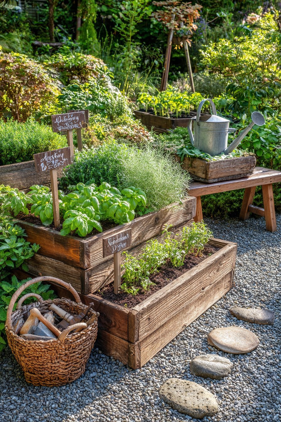Tiered Cedar Herb Garden Workspace