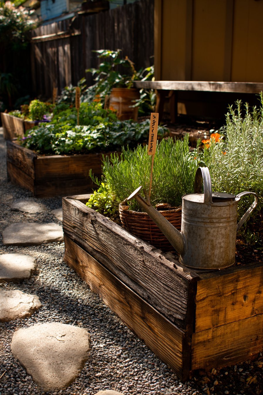 Tiered Cedar Herb Garden Workspace