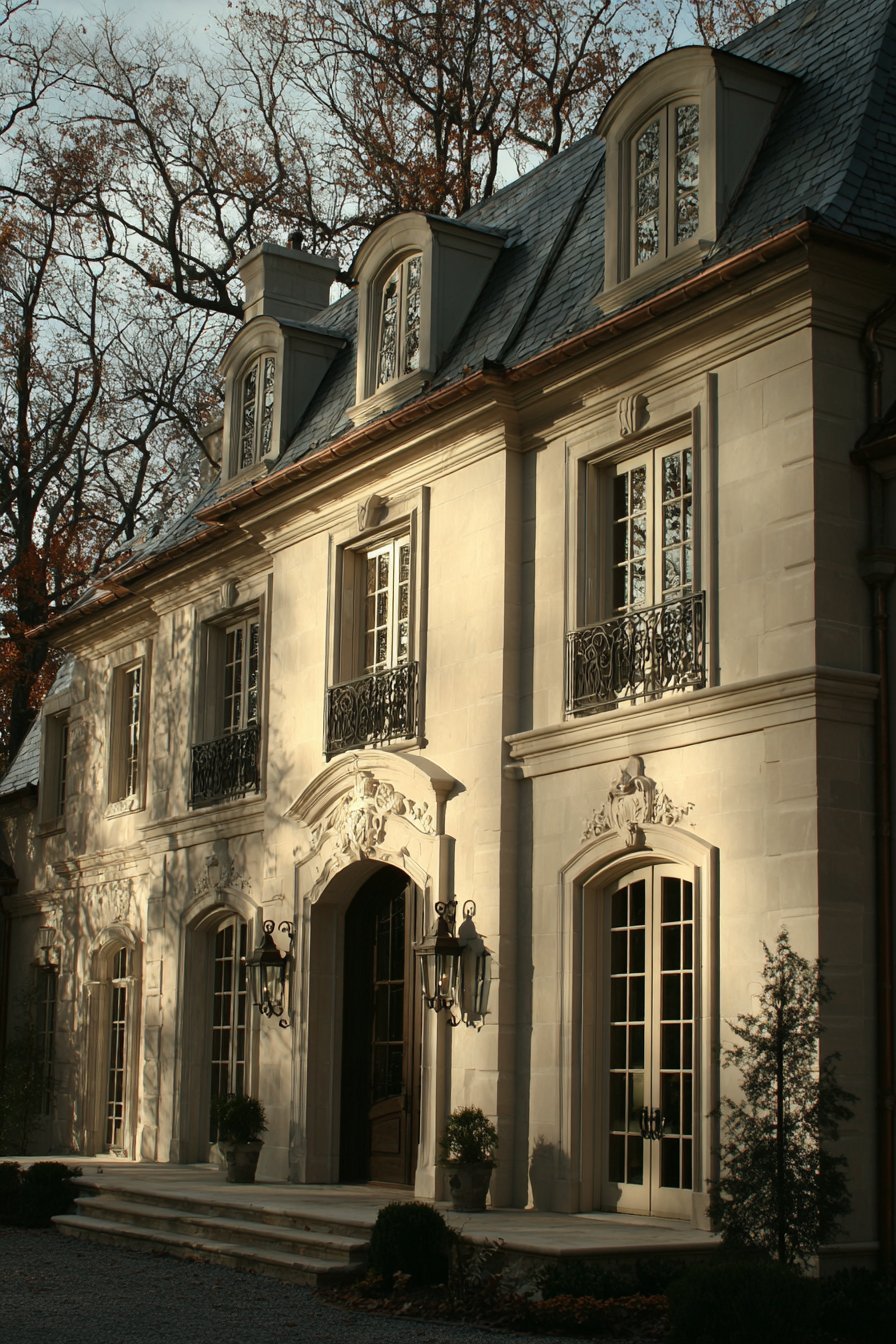  French Provincial with Limestone Details