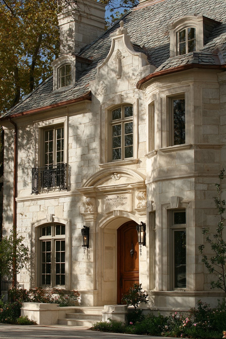  French Provincial with Limestone Details