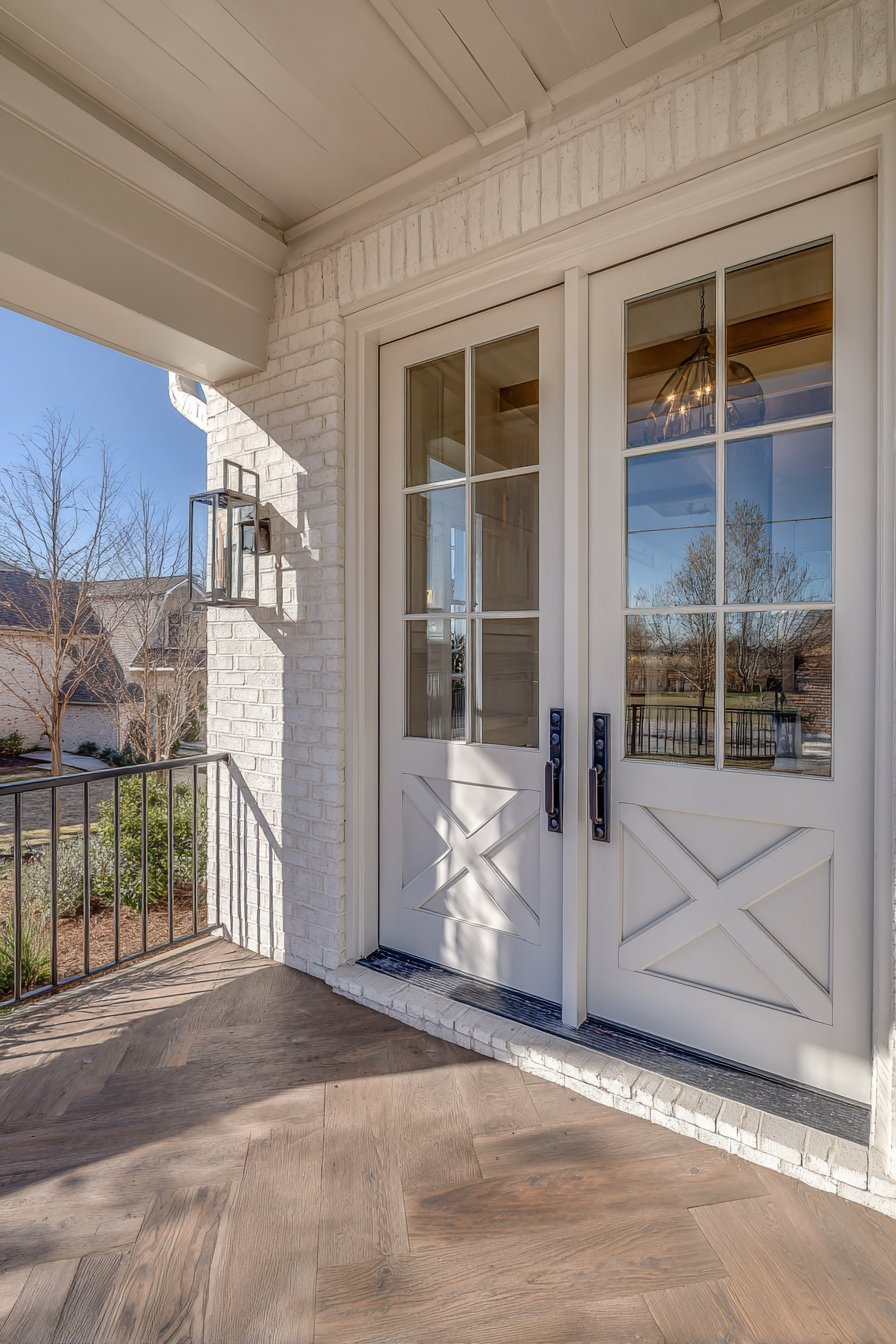 Farmhouse White Shiplap with X-Brace Design