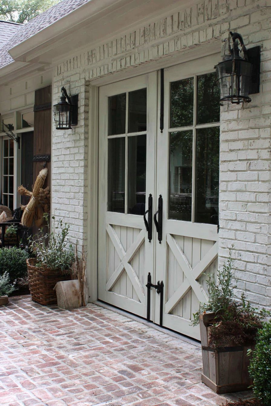 Farmhouse White Shiplap with X-Brace Design